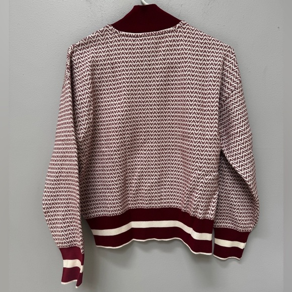 BRAND NEW Varley Red & White Walter Knit Jacket in Small - Picture 10 of 10